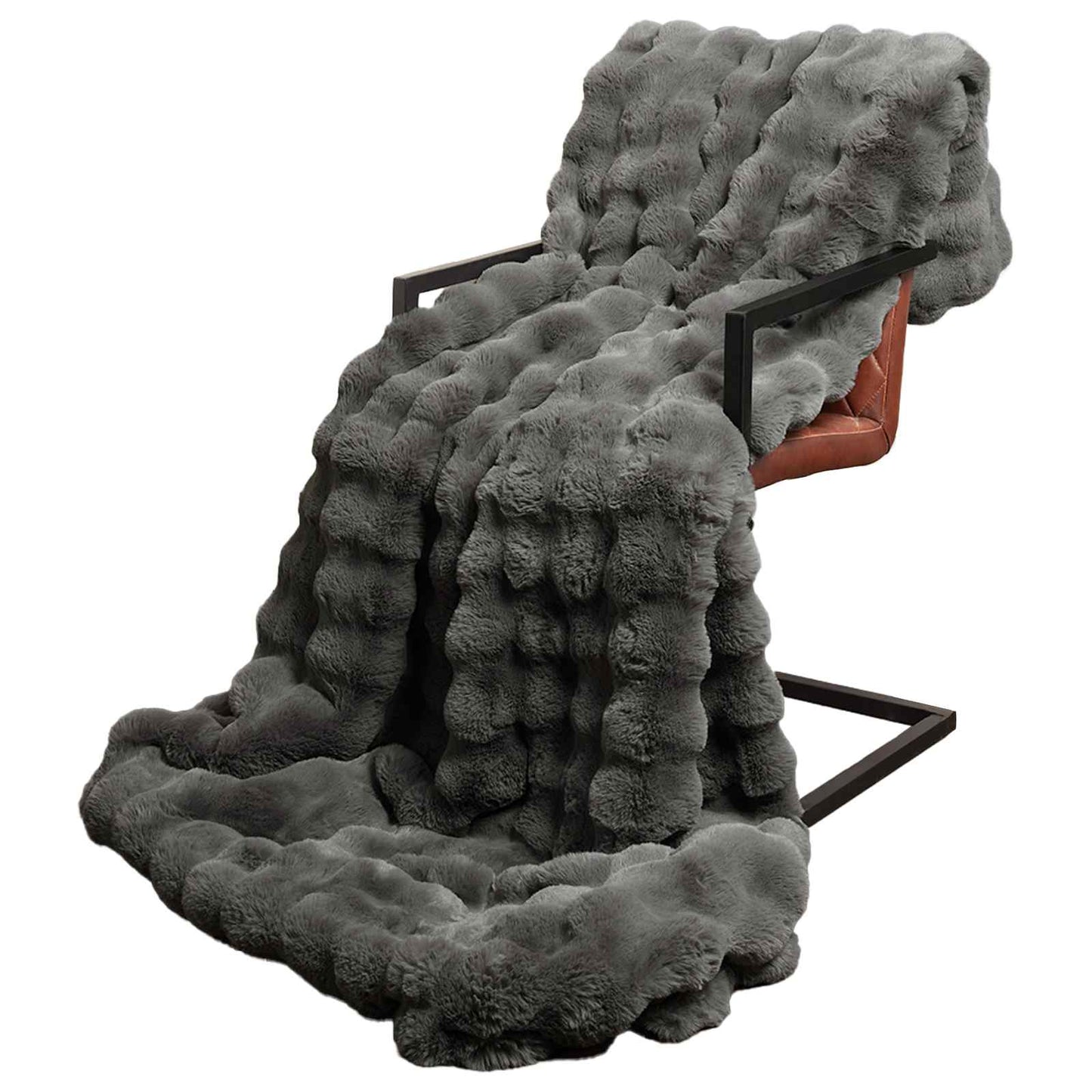 Dirbtinio Zefyro Pūkuotas Patalynė Tamsiai pilka 130 x 150 cm