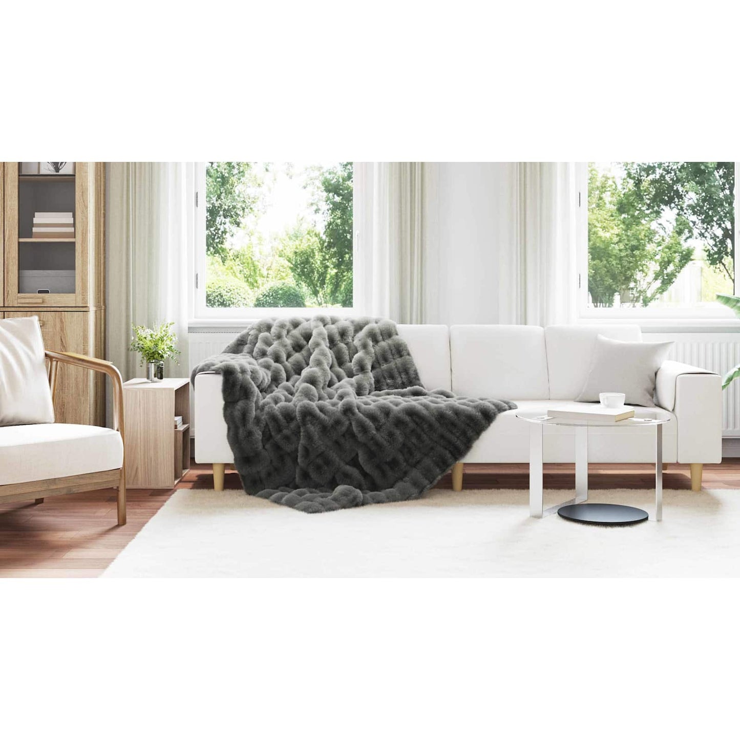 Neslystanti antklodė iš dirbtinio triušio kailio Olite 4 pcs