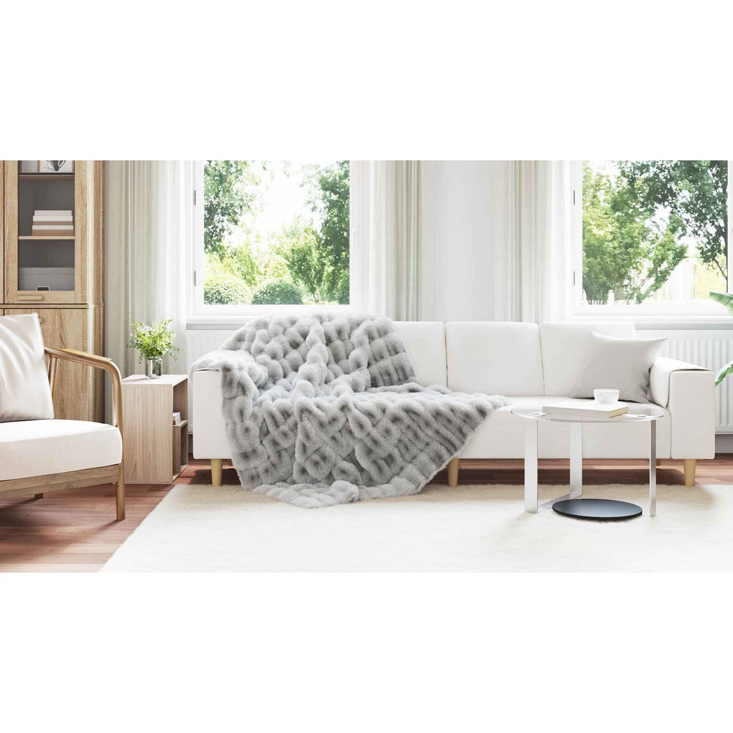 Neslystanti antklodė iš dirbtinio triušio kailio Olite 4 pcs