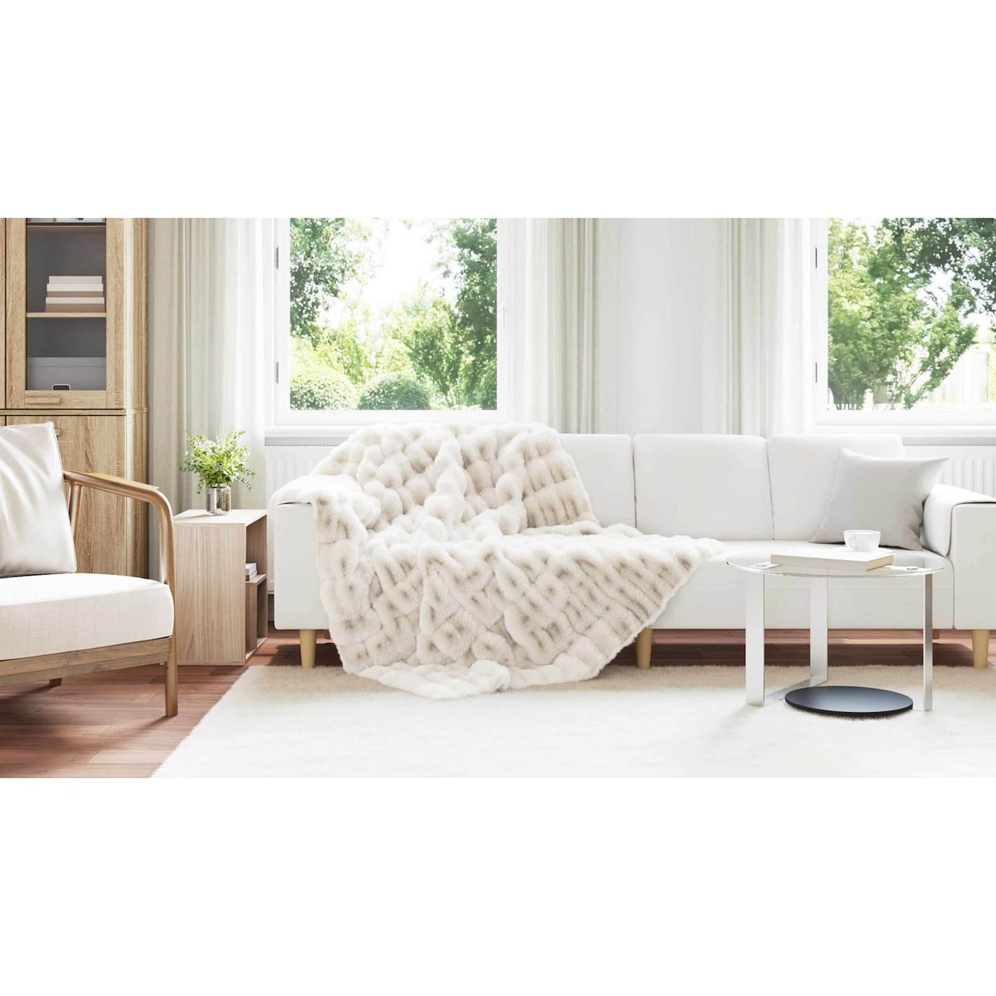 Neslystanti antklodė iš dirbtinio triušio kailio Olite 4 pcs