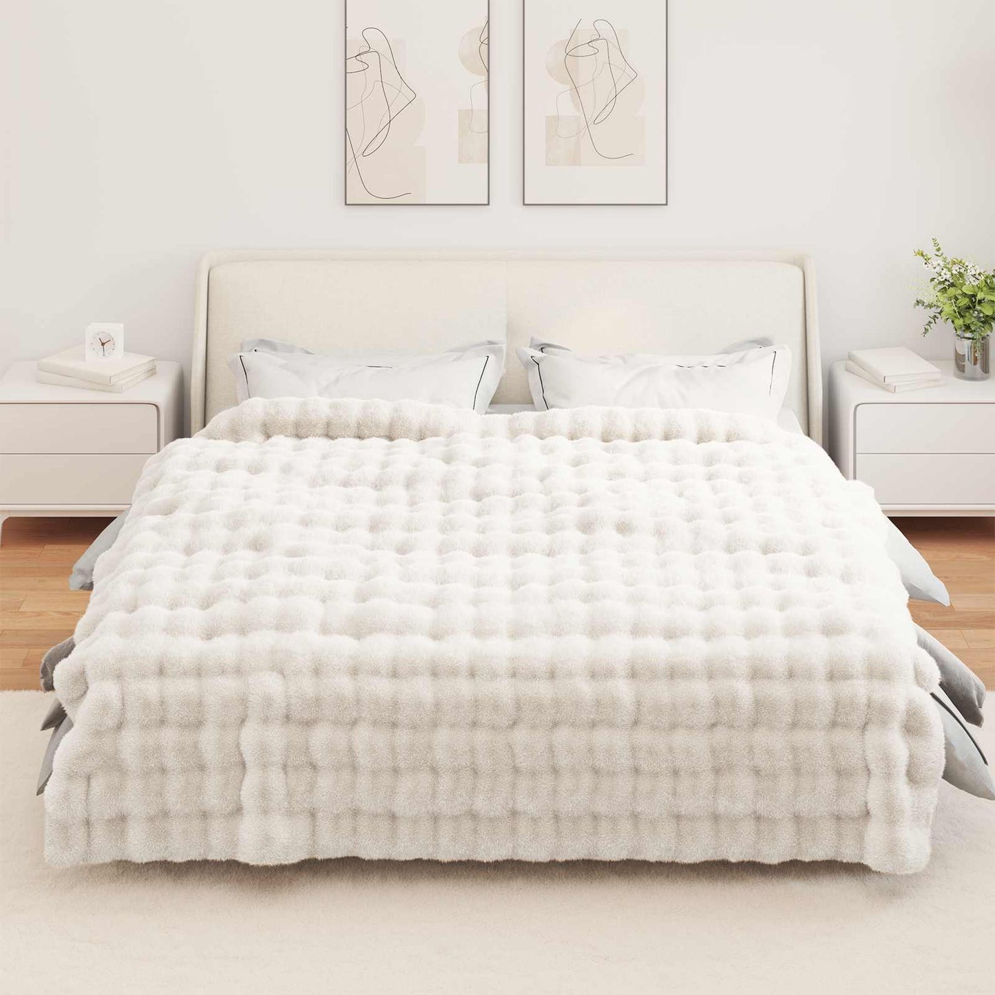 Neslystanti antklodė iš dirbtinio triušio kailio Olite 4 pcs