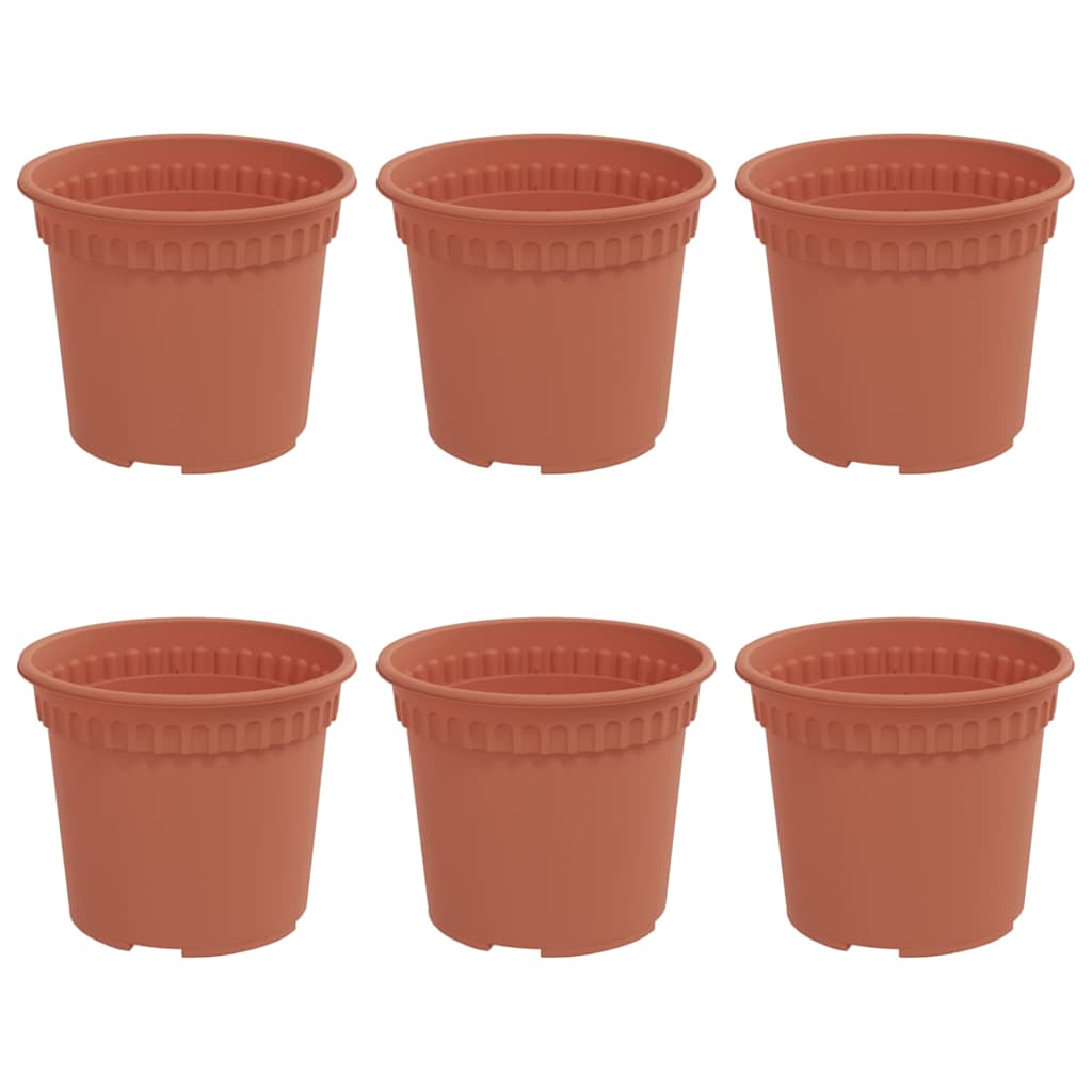 Apvalus gėlių vazonas 6 pcs Raudona plyta Ø 12,5 x 10 cm