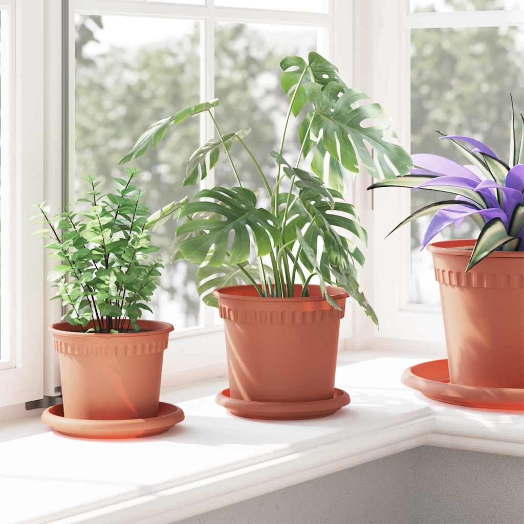 Apvalus gėlių vazonas 6 pcs Raudona plyta Ø 15 x 12 cm