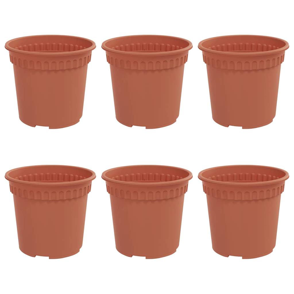 Apvalus gėlių vazonas 6 pcs Raudona plyta Ø 15 x 12 cm