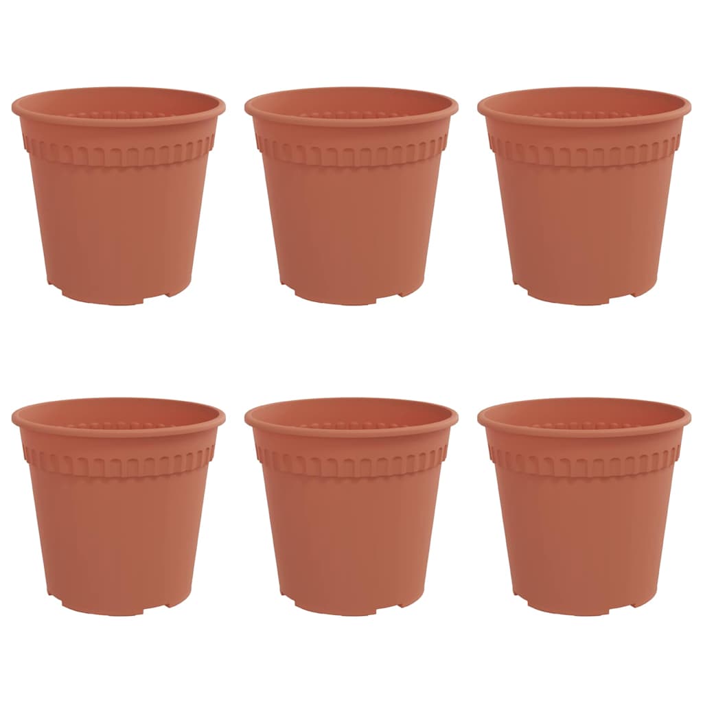 Apvalus gėlių vazonas 6 pcs Raudona plyta Ø 17 x 14 cm