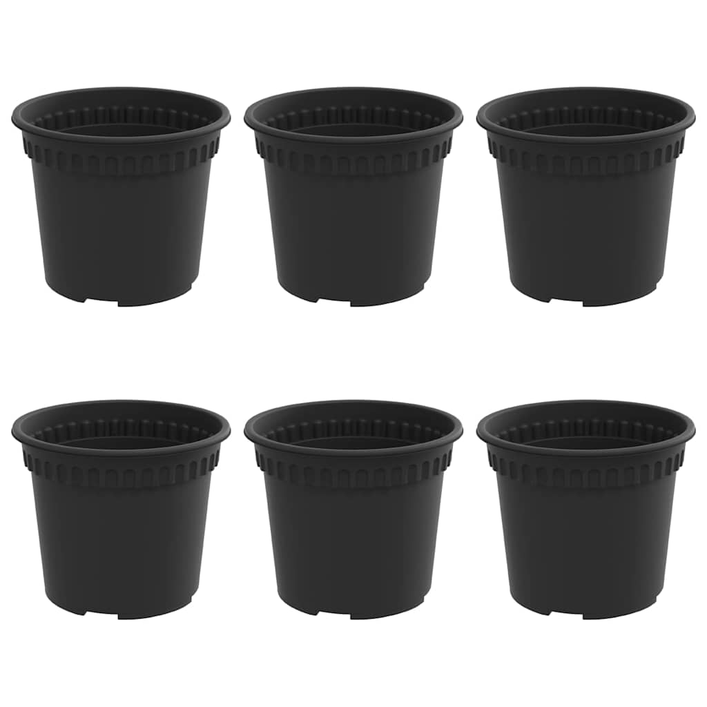 Apvalus gėlių vazonas 6 pcs Juoda Ø 12,5 x 10 cm Plastmasė