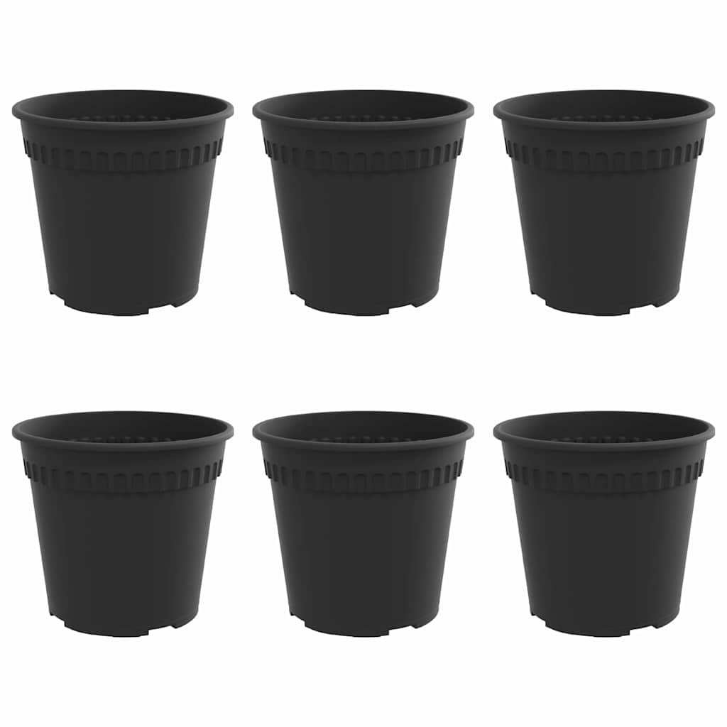 Apvalus gėlių vazonas 6 pcs Juoda Ø 19 x 16 cm Plastmasė