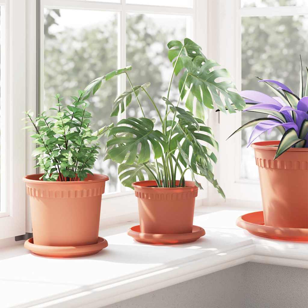 Apvalus gėlių vazonas 24 pcs Raudona plyta Ø 12,5 x 10 cm