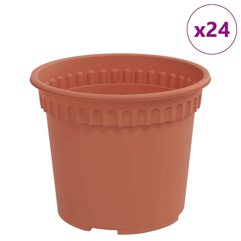 Apvalus gėlių vazonas 24 pcs Raudona plyta Ø 12,5 x 10 cm
