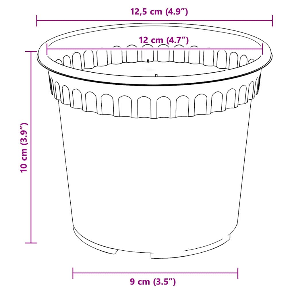 Apvalus gėlių vazonas 24 pcs Raudona plyta Ø 12,5 x 10 cm