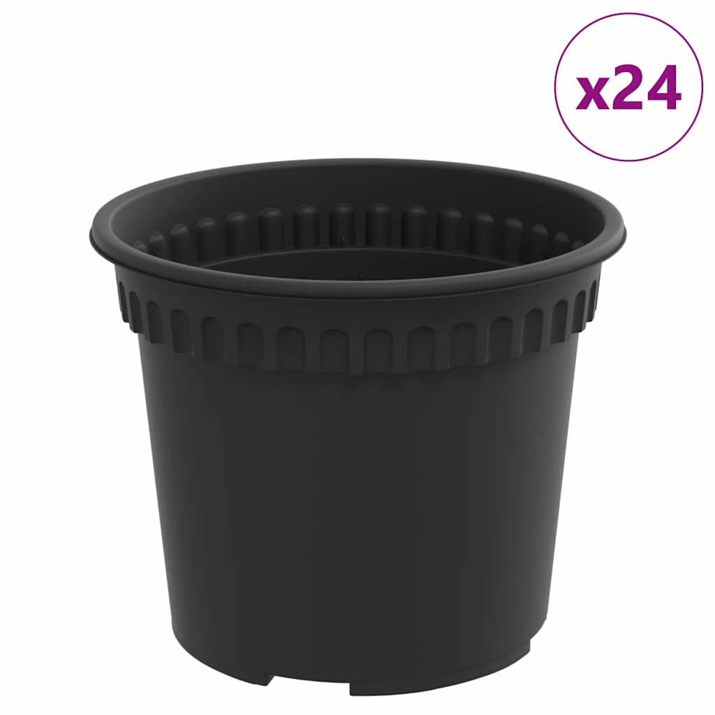 Apvalus gėlių vazonas 24 pcs Juoda Ø 12,5 x 10 cm Plastmasė