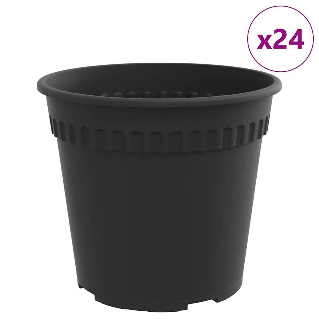 Apvalus gėlių vazonas 24 pcs Juoda Ø 17 x 14 cm Plastmasė