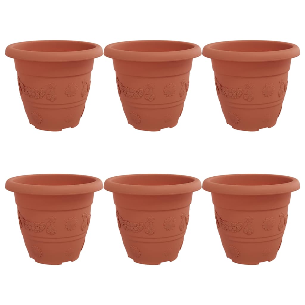 Apvalus gėlių vazonas 6 pcs Raudona plyta Ø 26 x 21.5 cm