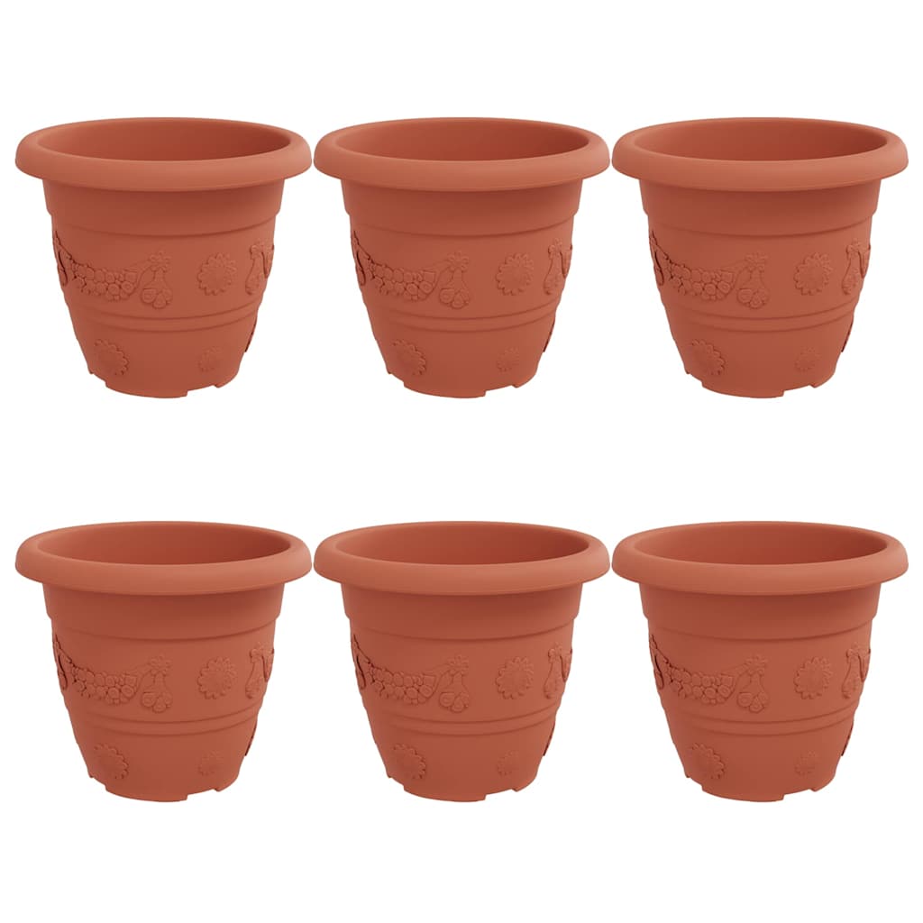 Apvalus gėlių vazonas 6 pcs Raudona plyta Ø 26 x 21.5 cm