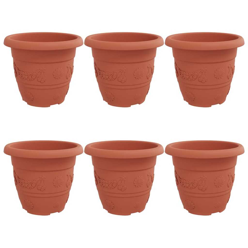 Apvalus gėlių vazonas 6 pcs Raudona plyta Ø 26 x 21.5 cm