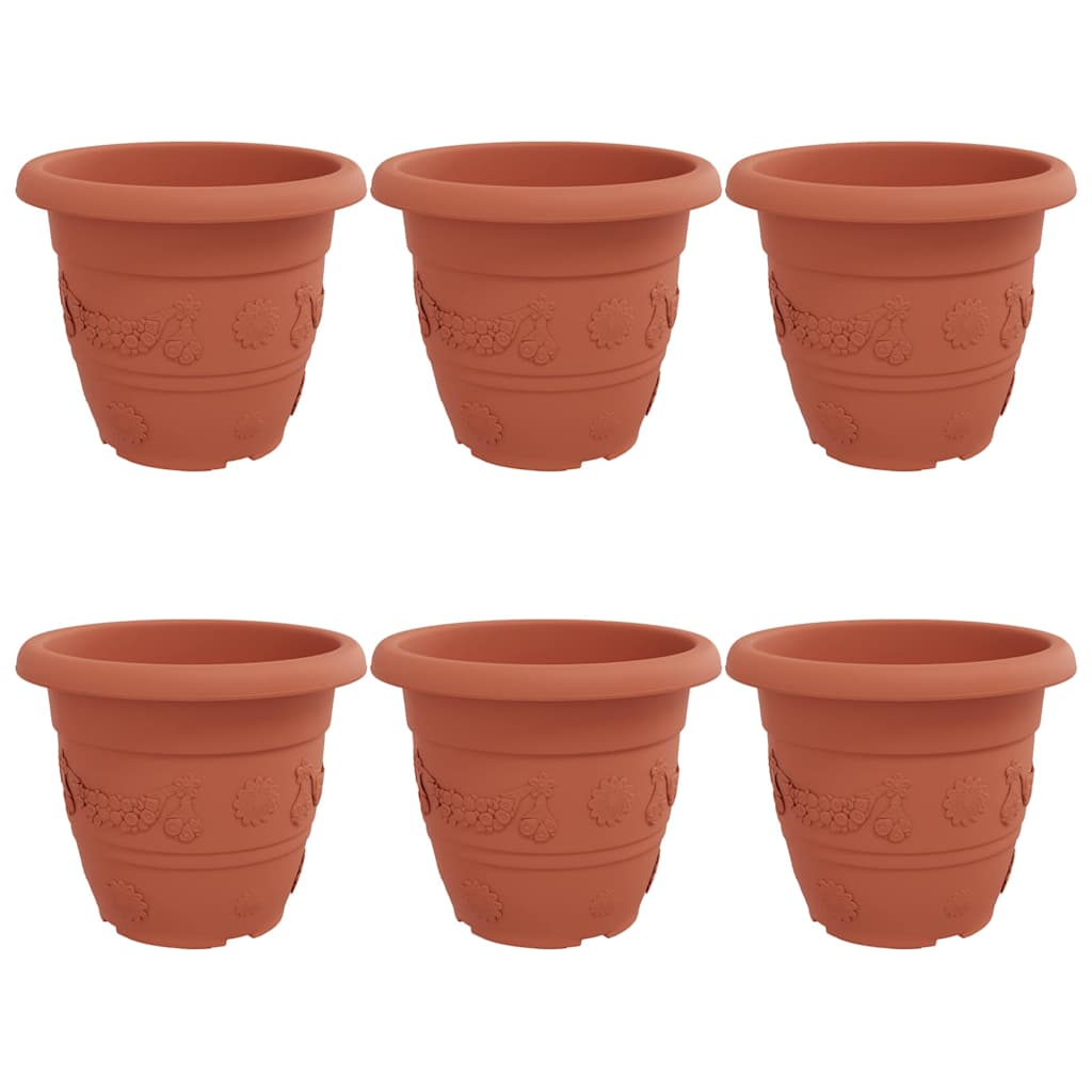 Apvalus gėlių vazonas 6 pcs Raudona plyta Ø 26 x 21.5 cm