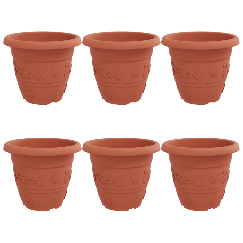 Apvalus gėlių vazonas 6 pcs Raudona plyta Ø 26 x 21.5 cm