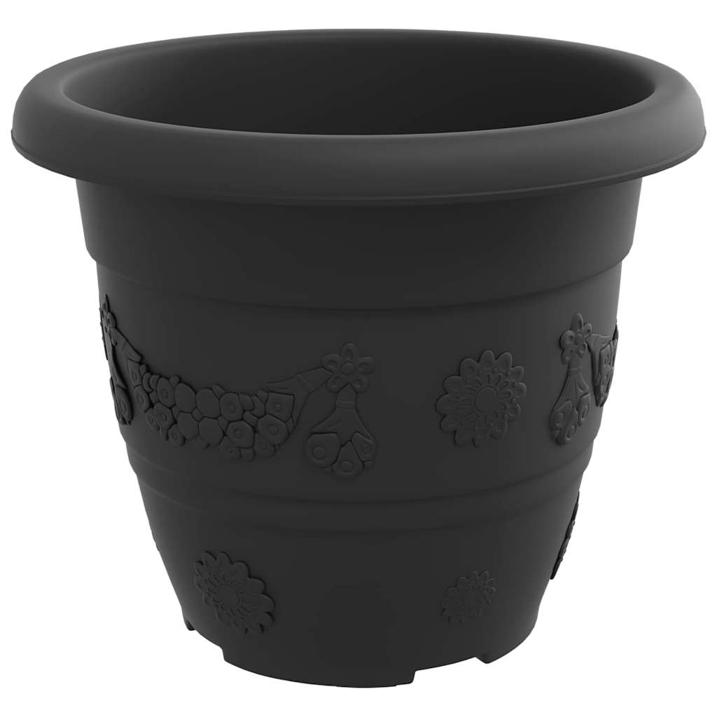 Apvalus gėlių vazonas 6 pcs Juoda Ø 26 x 21.5 cm Plastmasė