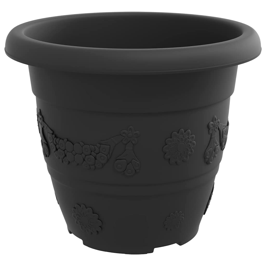 Apvalus gėlių vazonas 6 pcs Juoda Ø 26 x 21.5 cm Plastmasė