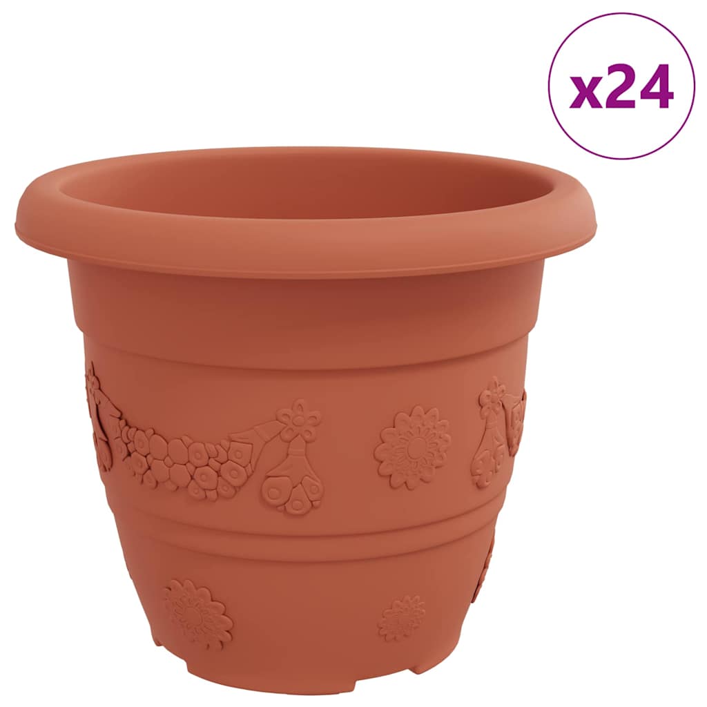 Apvalus gėlių vazonas 24 pcs Raudona plyta Ø 26 x 21.5 cm