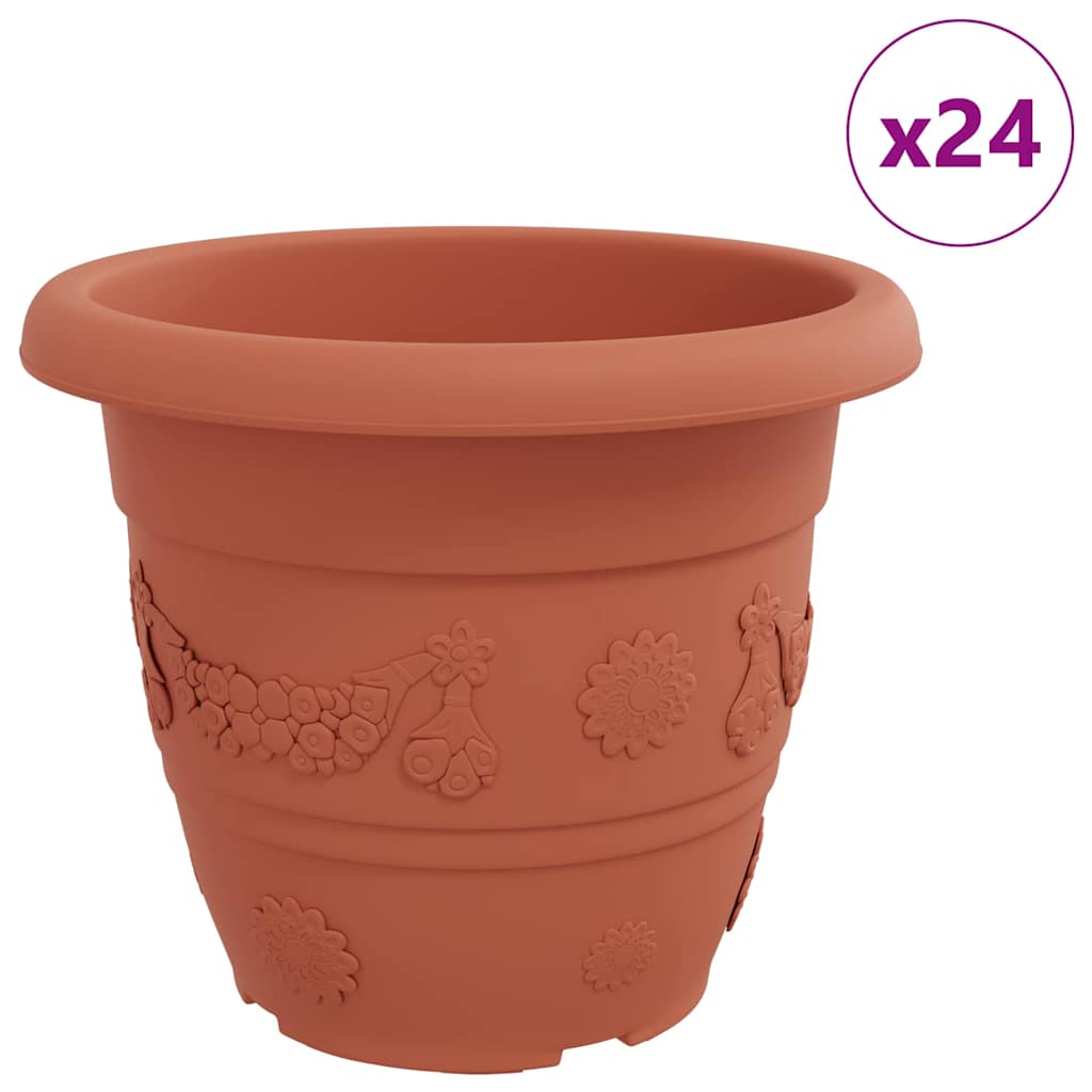 Apvalus gėlių vazonas 24 pcs Raudona plyta Ø 26 x 21.5 cm