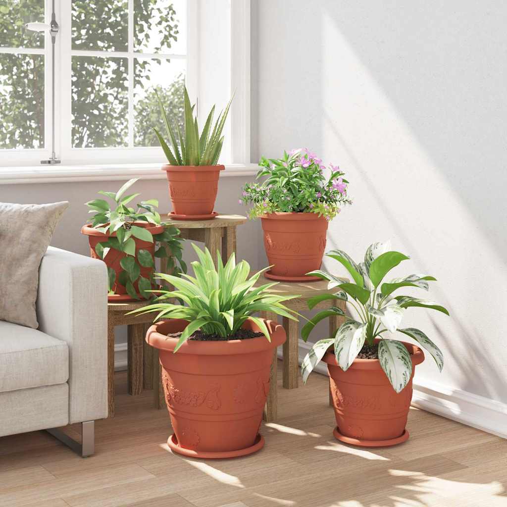 Apvalus gėlių vazonas 24 pcs Raudona plyta Ø 26 x 21.5 cm