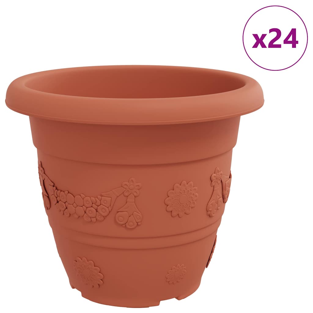 Apvalus gėlių vazonas 24 pcs Raudona plyta Ø 26 x 21.5 cm