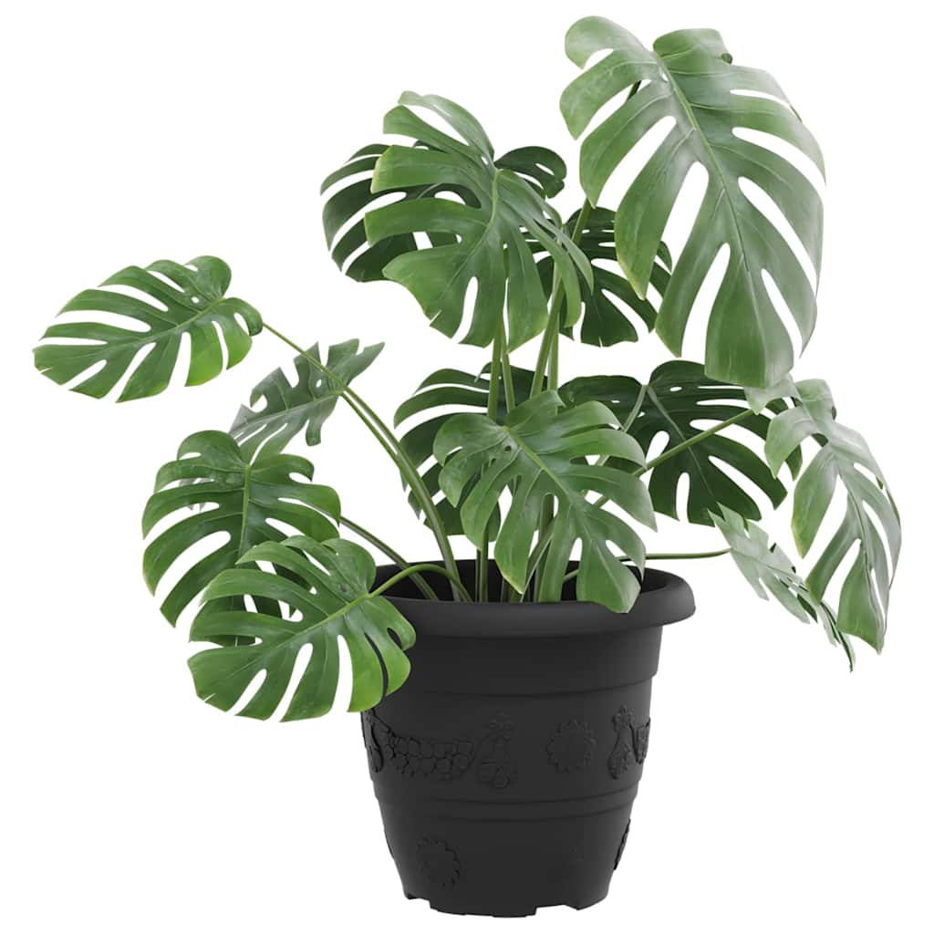 Apvalus gėlių vazonas 24 pcs Juoda Ø 26 x 21.5 cm Plastmasė