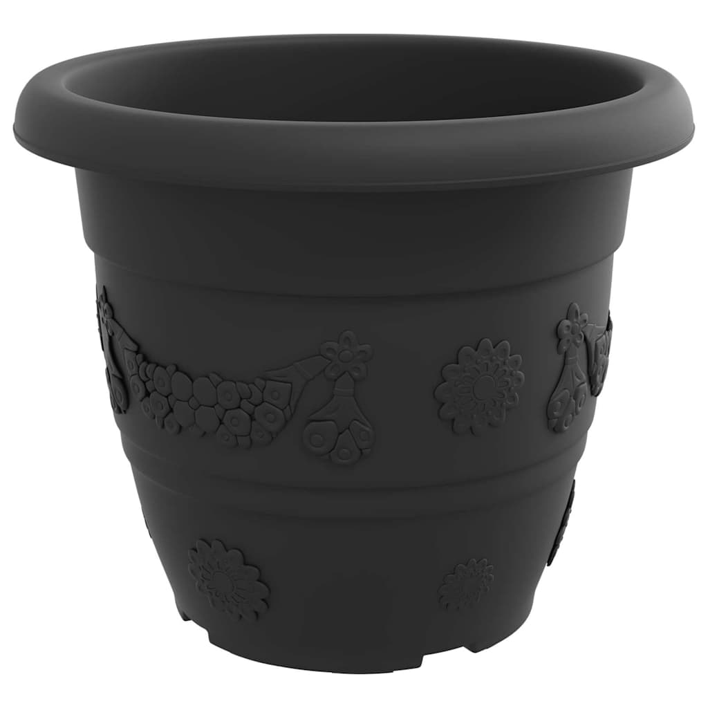 Apvalus gėlių vazonas 24 pcs Juoda Ø 26 x 21.5 cm Plastmasė