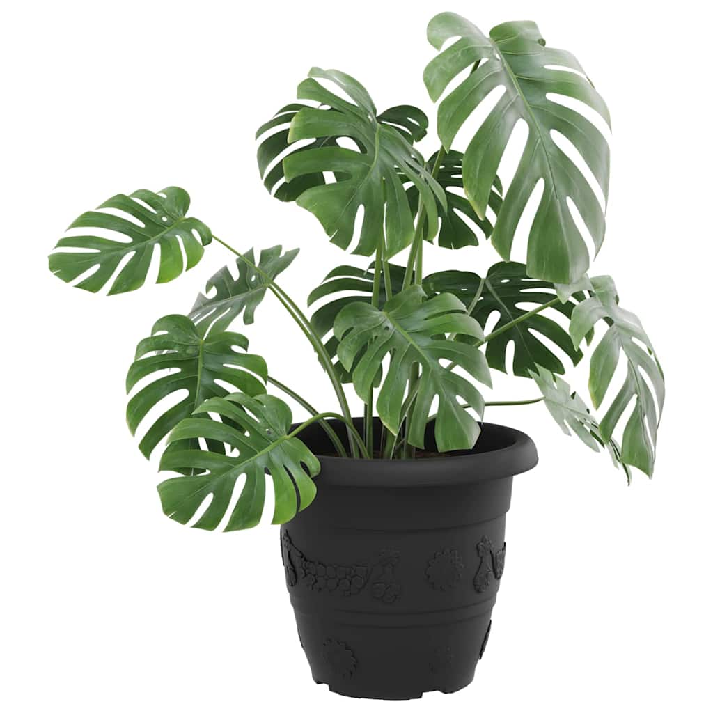 Apvalus gėlių vazonas 24 pcs Juoda Ø 26 x 21.5 cm Plastmasė