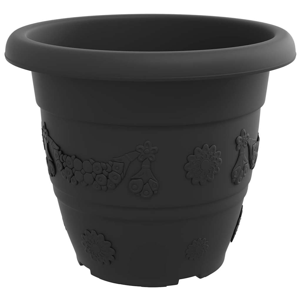 Apvalus gėlių vazonas 24 pcs Juoda Ø 26 x 21.5 cm Plastmasė