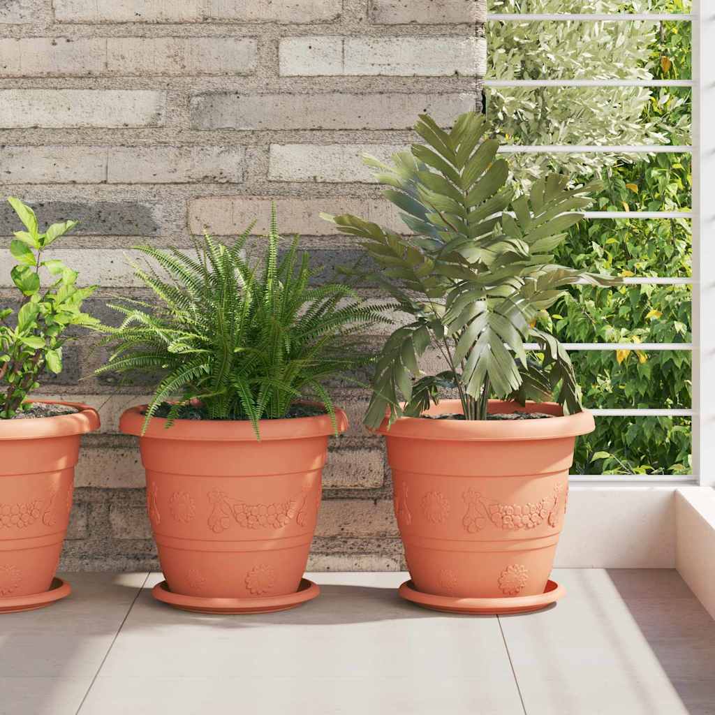 Apvalus gėlių padėklas 6 pcs Raudona plyta Ø 19 x 2 cm