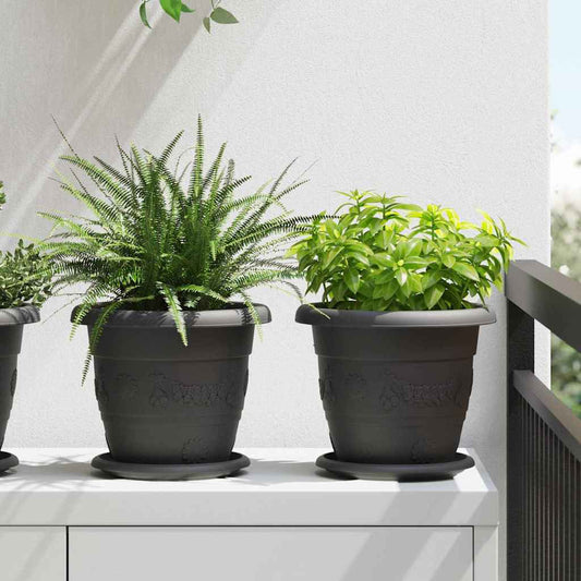 Apvalus gėlių padėklas 6 pcs Juoda Ø 17,5 x 2 cm Plastmasė