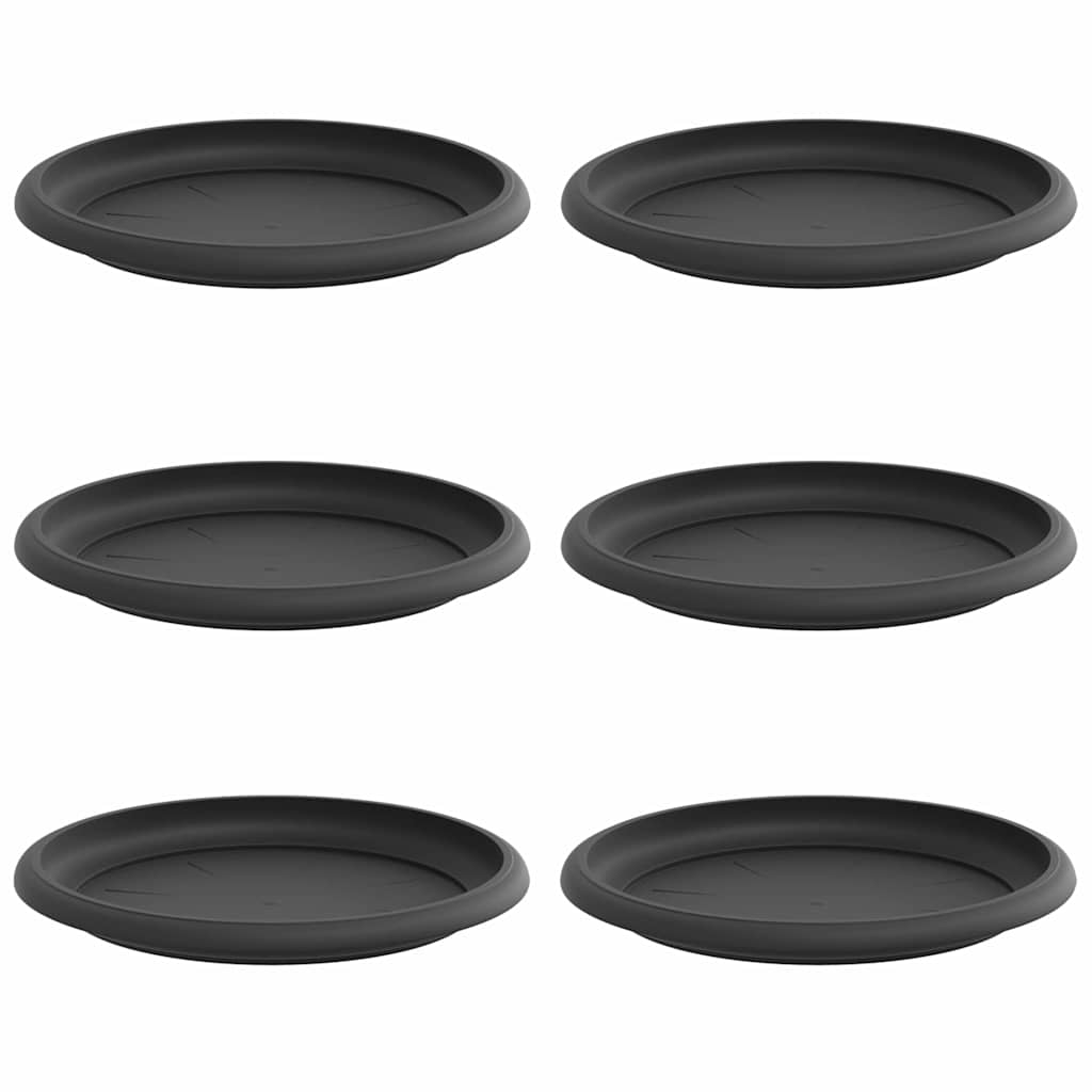 Apvalus gėlių padėklas 6 pcs Juoda Ø 17,5 x 2 cm Plastmasė