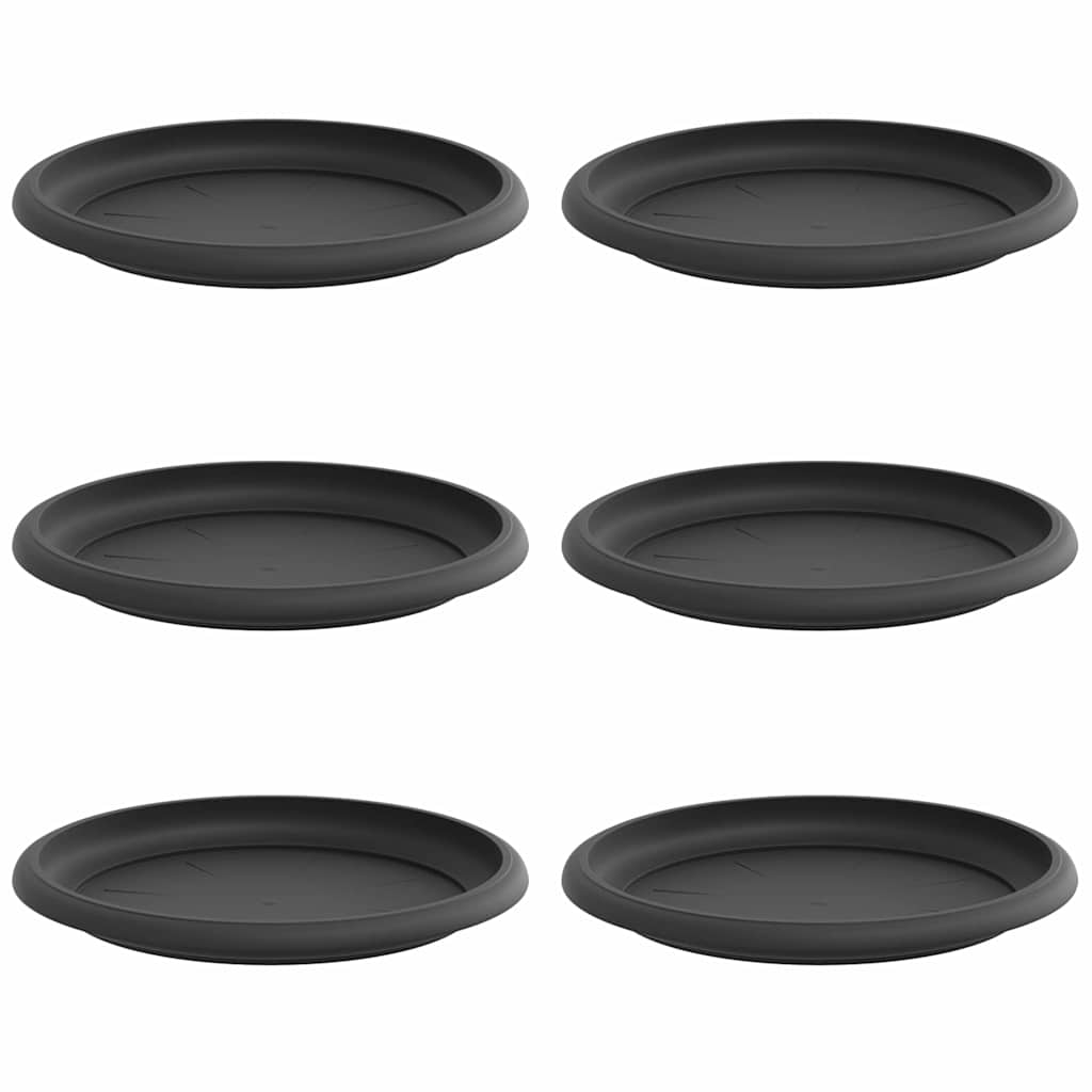 Apvalus gėlių padėklas 6 pcs Juoda Ø 19 x 2 cm Plastmasė