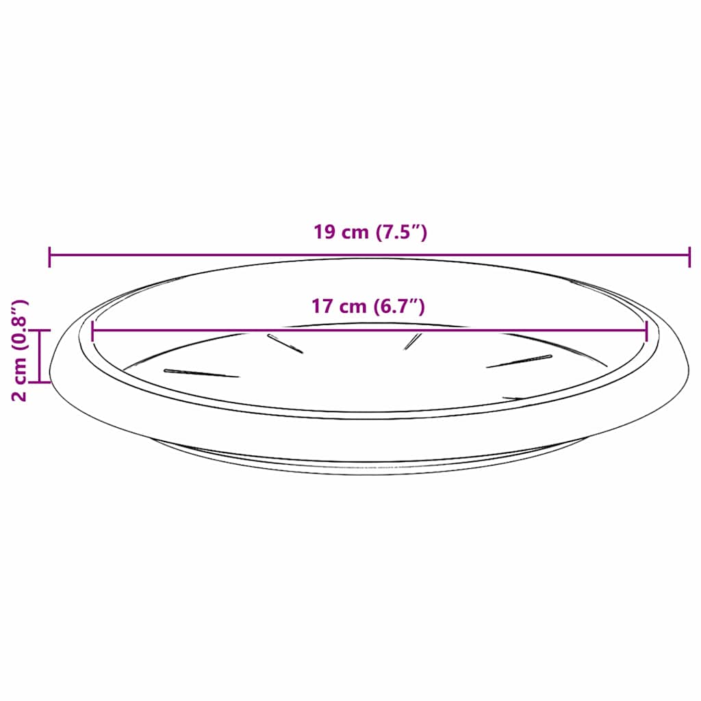 Apvalus gėlių padėklas 6 pcs Juoda Ø 19 x 2 cm Plastmasė