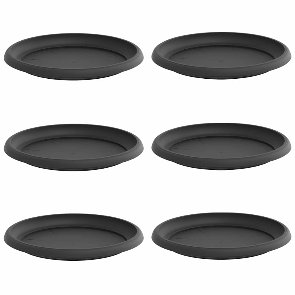 Apvalus gėlių padėklas 6 pcs Juoda Ø 14 x 2 cm Plastmasė