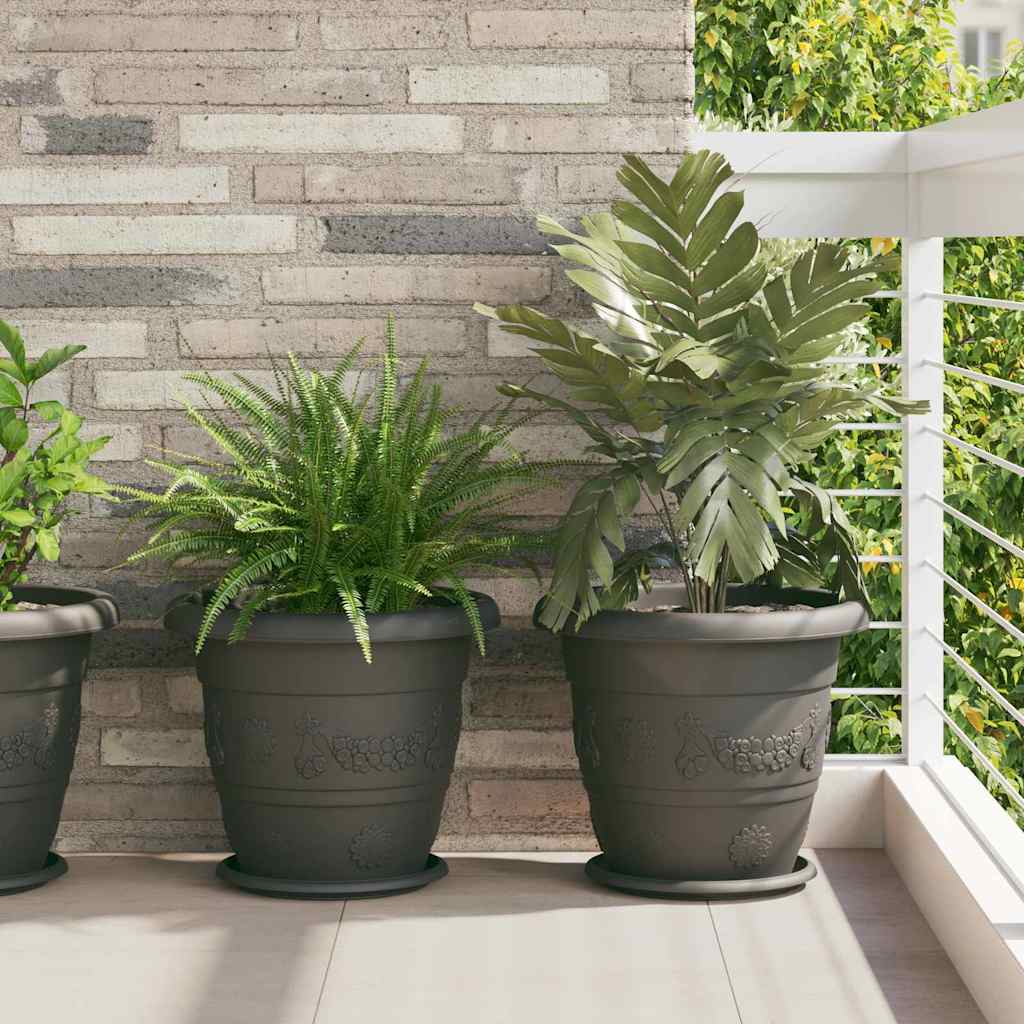 Apvalus gėlių padėklas 6 pcs Juoda Ø 14 x 2 cm Plastmasė