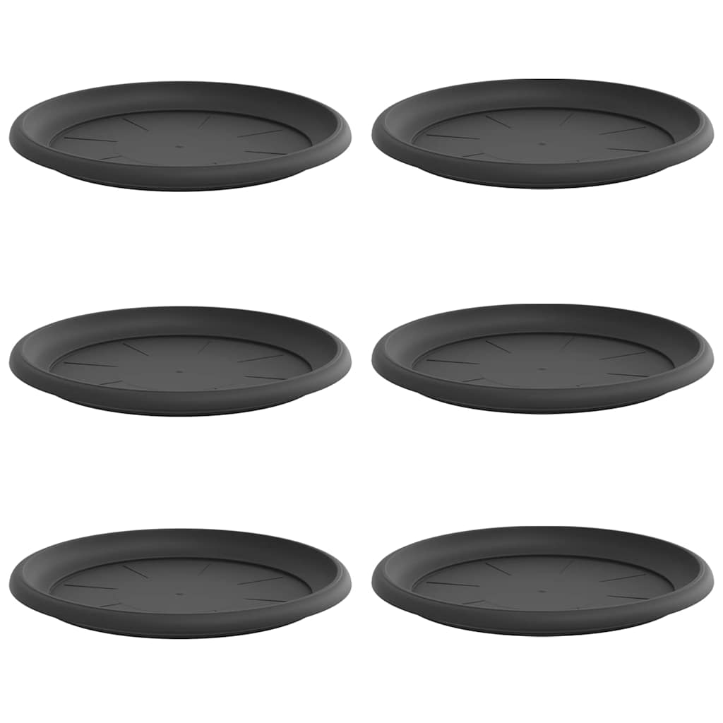 Apvalus gėlių padėklas 6 pcs Juoda Ø 14 x 2 cm Plastmasė