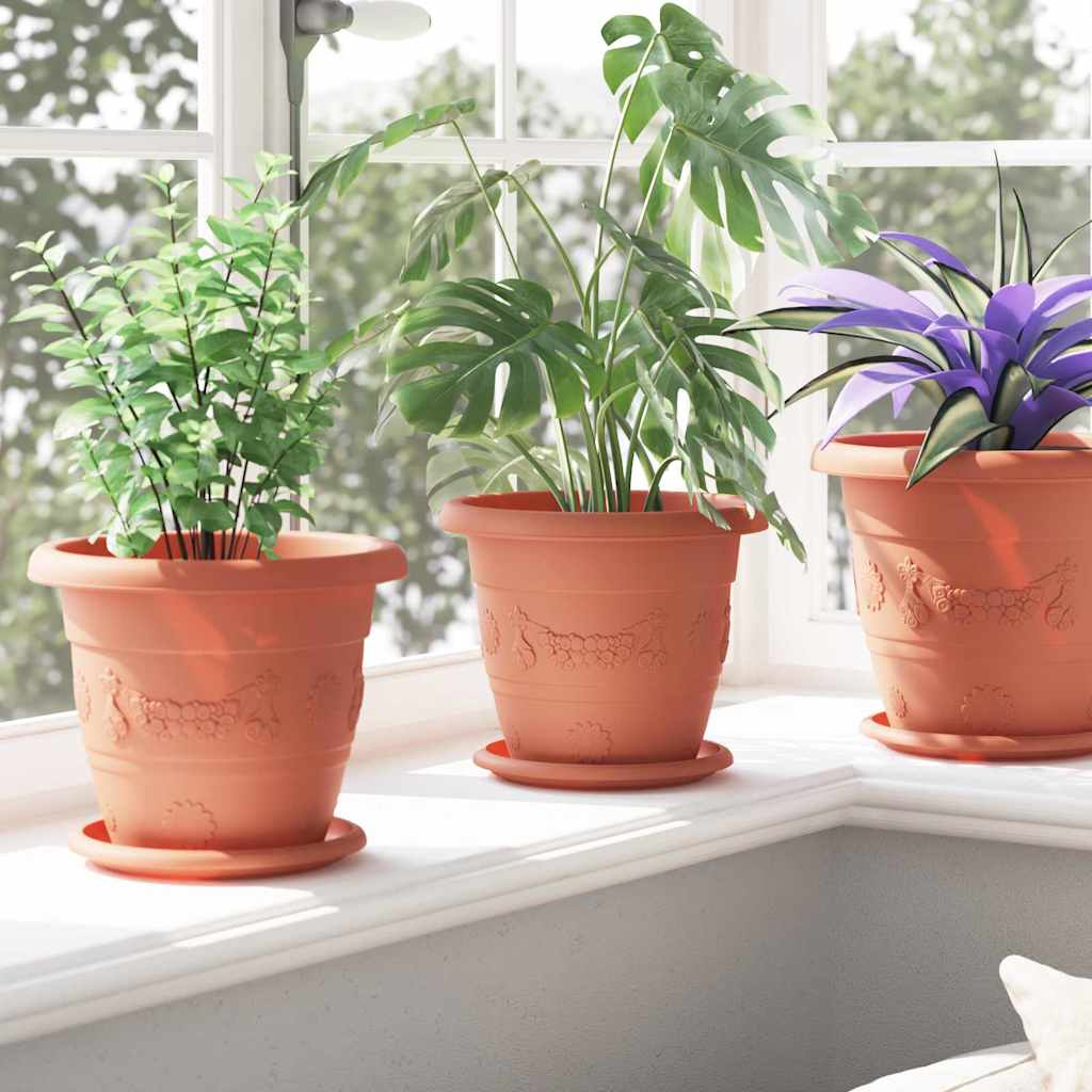 Apvalus gėlių padėklas 24 pcs Raudona plyta Ø 14 x 2 cm