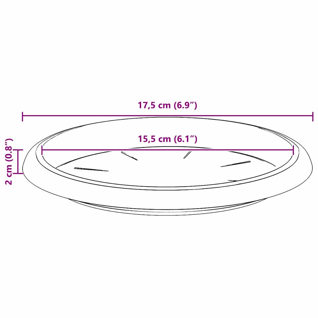 Apvalus gėlių padėklas 24 pcs Raudona plyta Ø 14 x 2 cm