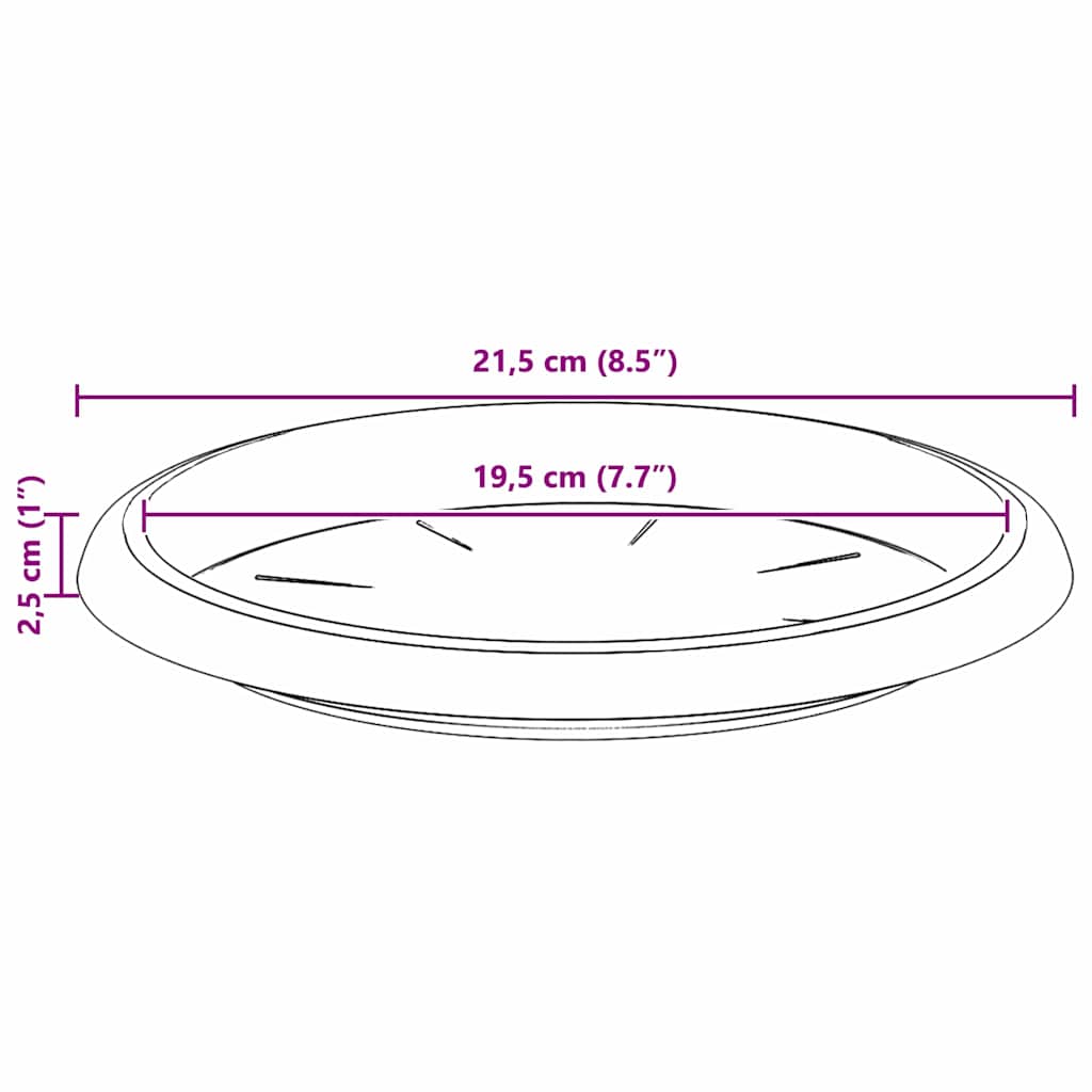 Apvalus gėlių padėklas 24 pcs Raudona plyta Ø 21,5 x 2,5 cm