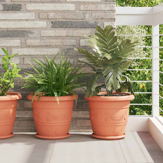 Apvalus gėlių padėklas 24 pcs Raudona plyta Ø 23,5 x 2,5 cm