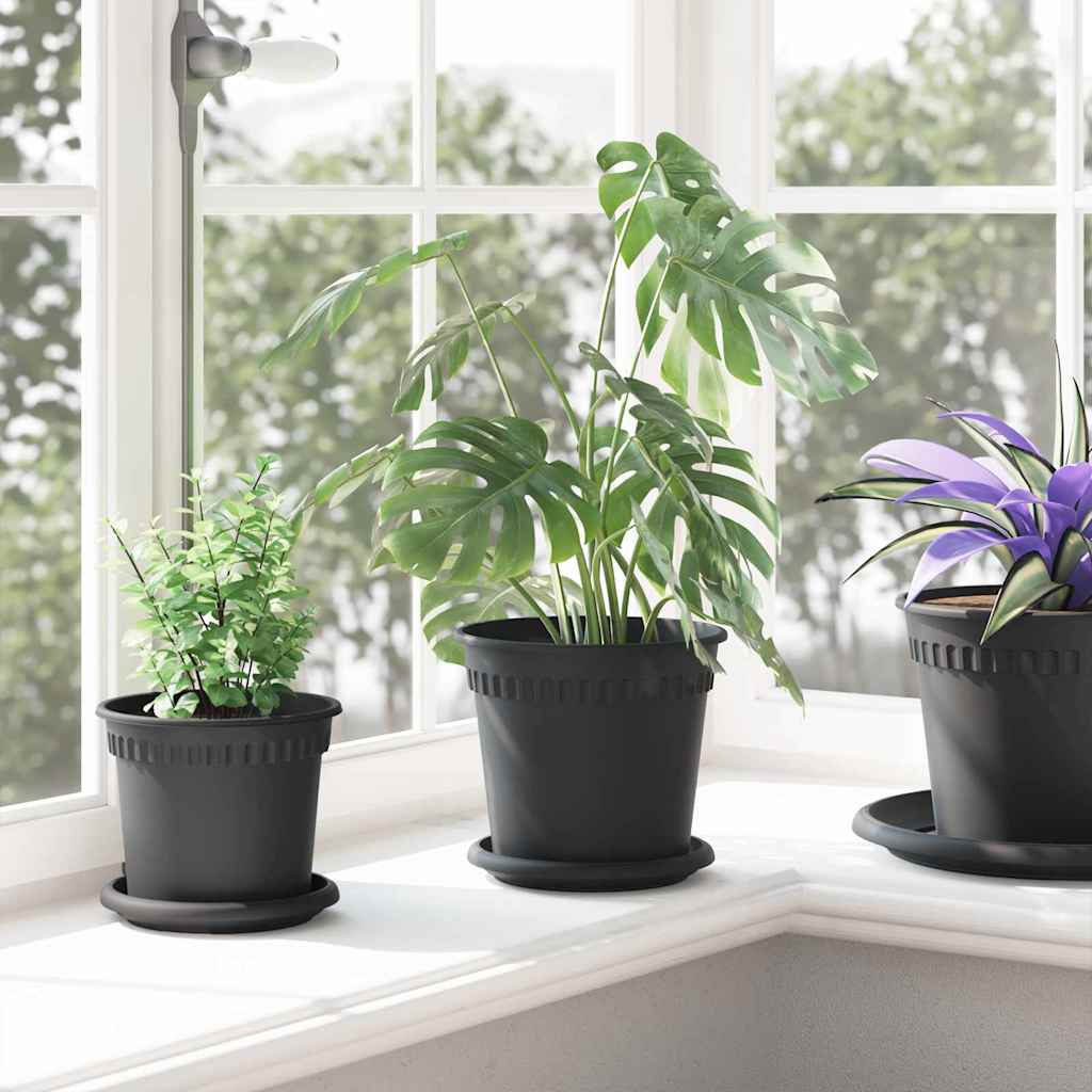 Apvalus gėlių padėklas 24 pcs Juoda Ø 15,5 x 2 cm Plastmasė