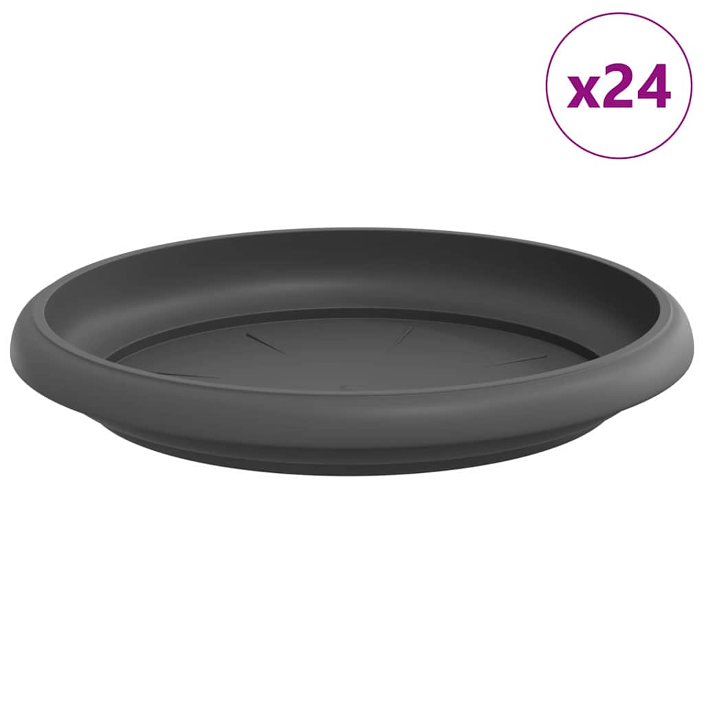 Apvalus gėlių padėklas 24 pcs Juoda Ø 15,5 x 2 cm Plastmasė