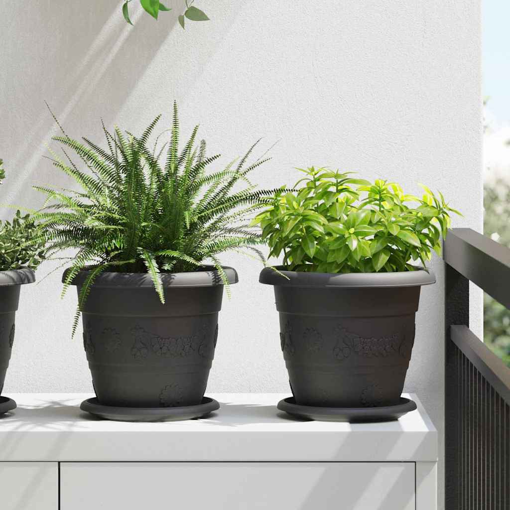 Apvalus gėlių padėklas 24 pcs Juoda Ø 17,5 x 2 cm Plastmasė