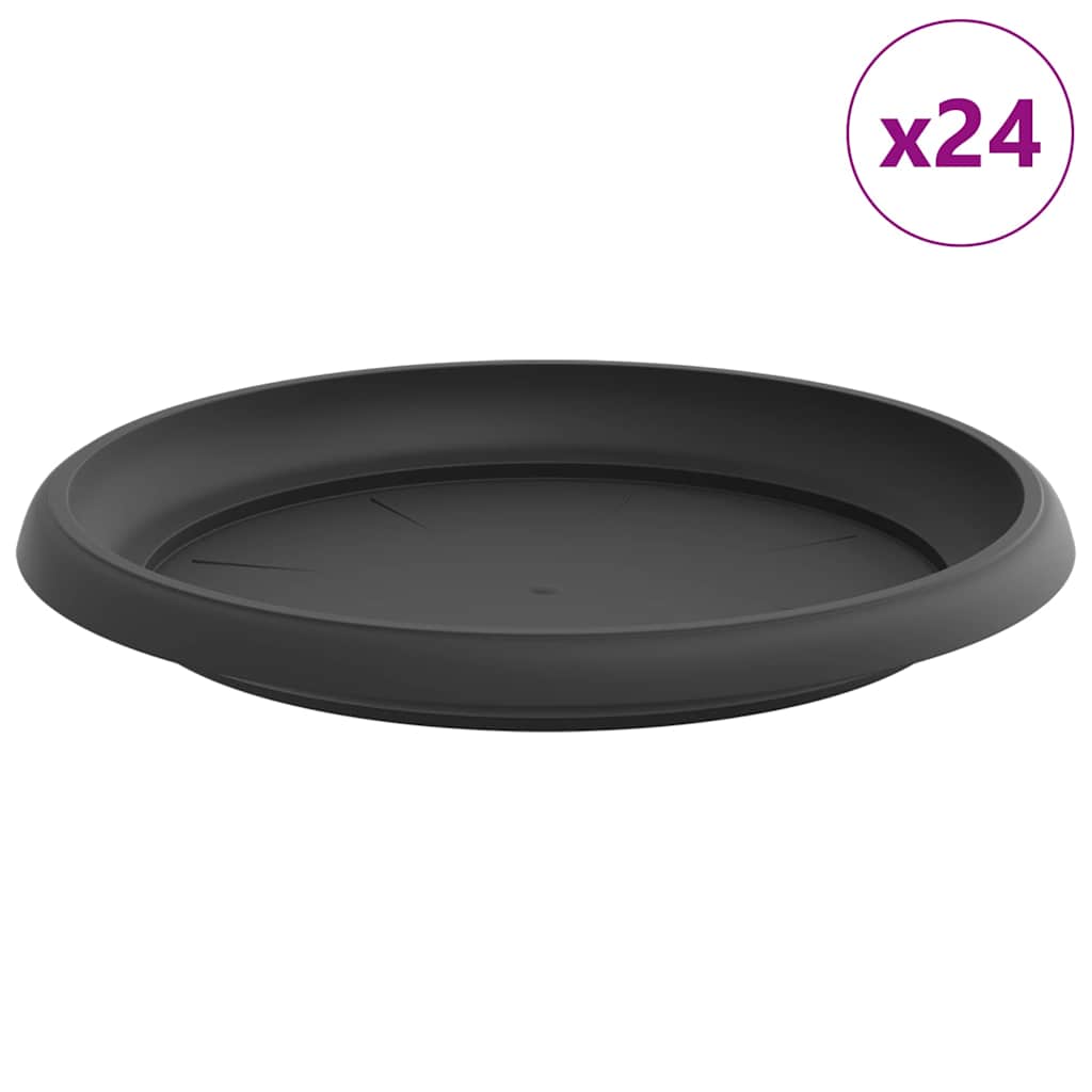 Apvalus gėlių padėklas 24 pcs Juoda Ø 21,5 x 2,5 cm Plastmasė