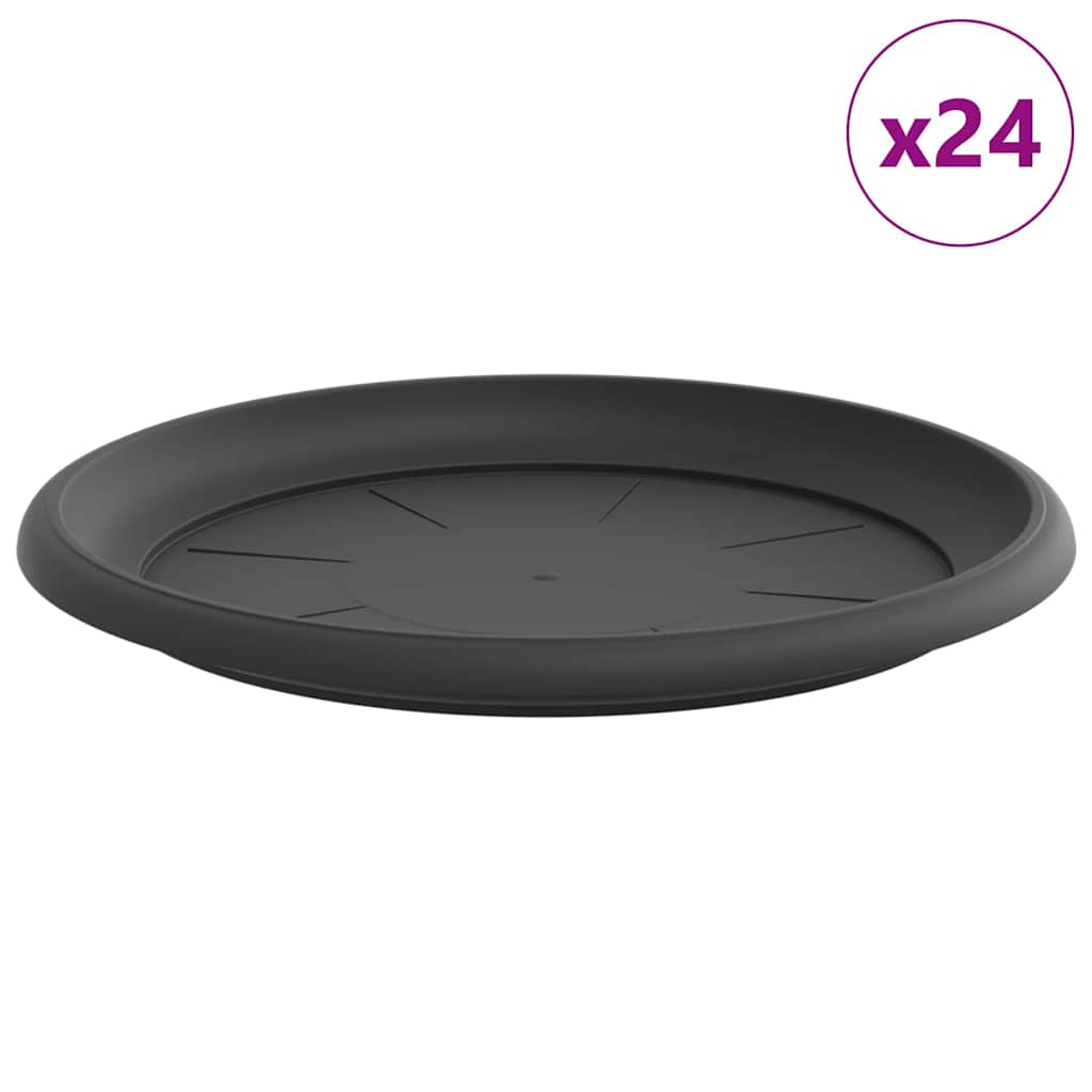 Apvalus gėlių padėklas 24 pcs Juoda Ø 27 x 2,5 cm Plastmasė