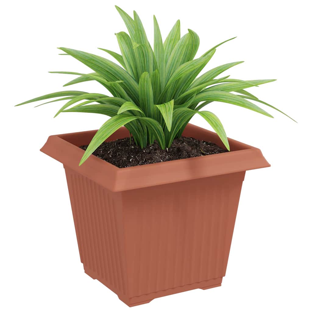 Kvadratinis gėlių vazonas 6 pcs Raudona plyta 20 x 20 x 16 cm