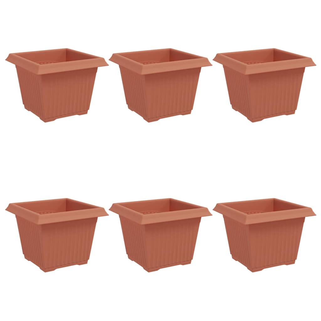 Kvadratinis gėlių vazonas 6 pcs Raudona plyta 23 x 23 x 17,5 cm